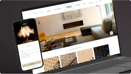 Ilustración proyecto digital verdi app, mobile y desktop 